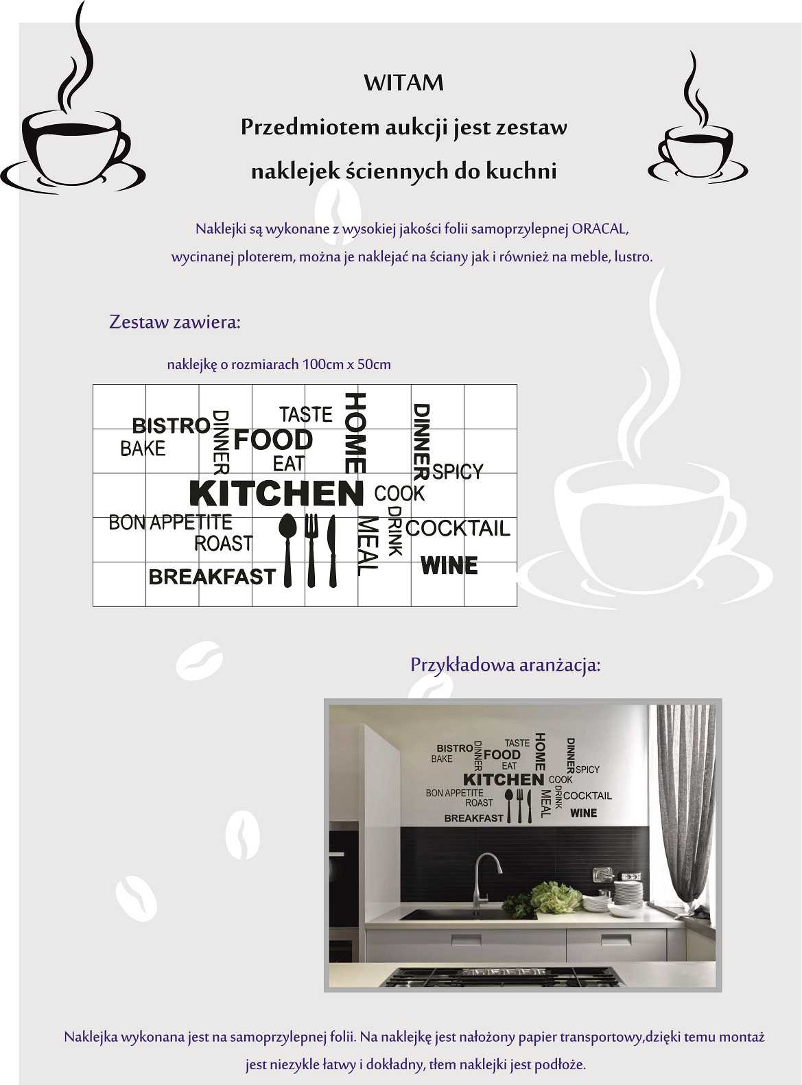 Kuchnia Naklejki Kuchenne Na ścianę Kawa Xxl Enaklejkowo